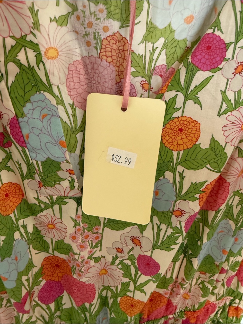 Floral Tiered Maxi Dress in Pink, Green & Blue - Picture 3 of 5